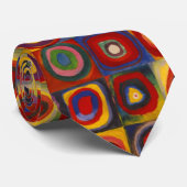 カンディンスキーの正方形と円とメンズタイ ネクタイ (ロール)