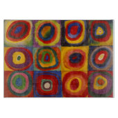 カンディンスキーの正方形を使用したキッチンカットボード カッティングボード (正面)