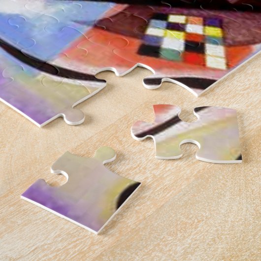 カンディンスキーイエローレッドブルー抽象芸術アート絵を描ズ ジグソーパズル (側面)