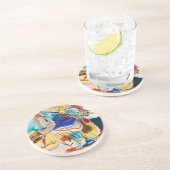 カンディンスキーイエローレッドブルー絵画抽象芸術モダン コースター (側面)