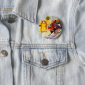 カンディンスキーイエローレッドブルー絵画抽象芸術 缶バッジ (インサイチュ)