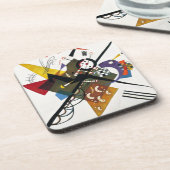 カンディンスキーオンホワイトツー絵画抽象芸術 コースター (左側)