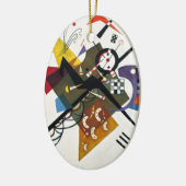 カンディンスキーオンホワイトツー絵画抽象芸術 セラミックオーナメント (左)