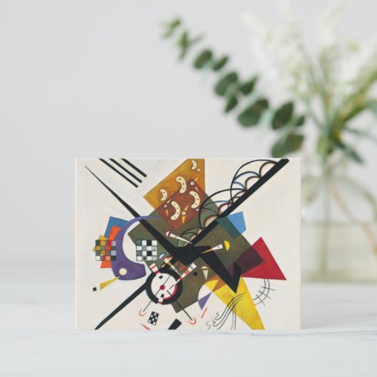 カンディンスキーオンホワイトツー絵画抽象芸術 ポストカード (スタンド正面)