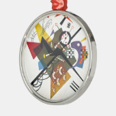カンディンスキーオンホワイトツー絵画抽象芸術 メタルオーナメント (左)