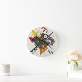 カンディンスキーオンホワイトツー絵画抽象芸術 ラウンド壁時計 (ホーム)