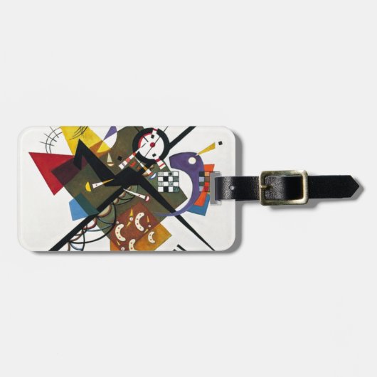 カンディンスキーオンホワイトツー絵画抽象芸術 ラゲッジタグ (正面横)
