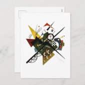 カンディンスキーオンホワイトII -抽象芸術表現主義アート シーズンポストカード (正面/裏面)