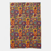 カンディンスキーカラフルクアドレート キッチンタオル (縦)