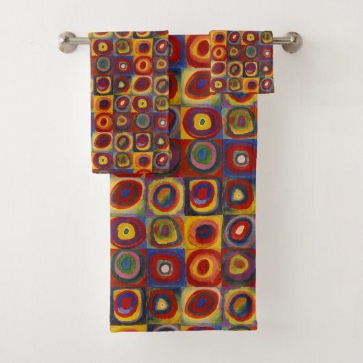 カンディンスキーカラフルクアドレート バスタオルセット (インサイチュ)