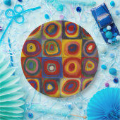 カンディンスキーカラフルクアドレート ペーパープレート (パーティー)