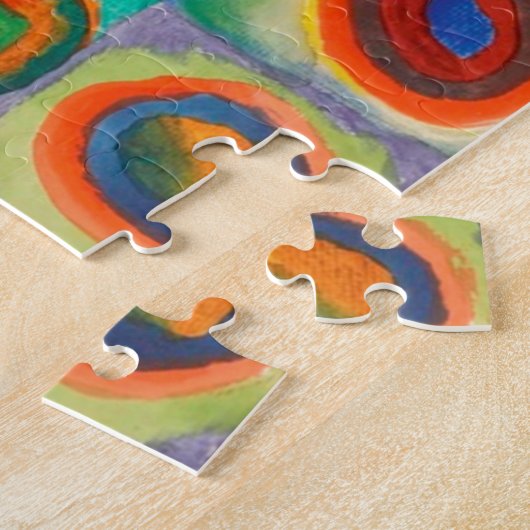 カンディンスキースクエア同心円抽象芸術アート ジグソーパズル (側面)