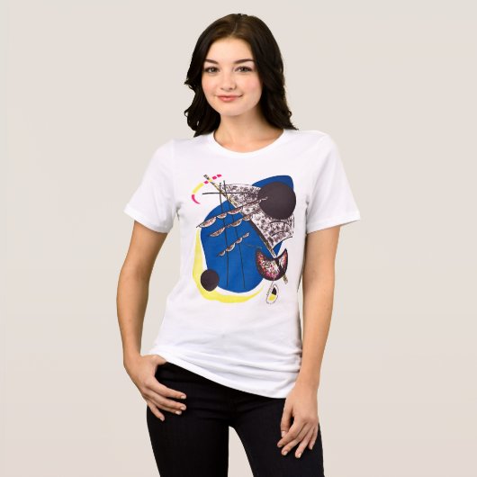 カンディンスキーブルー抽象画 - ファインアート トライブレンドTシャツ (正面全面)