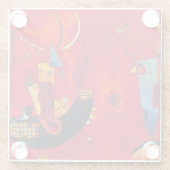 カンディンスキーミットアンドゲゲンレッド抽象芸術絵画ズ ガラスコースター (裏面)