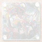 カンディンスキーモスクワIシティスケープ抽象芸術アート ガラスコースター (裏面)