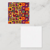 カンディンスキーモダンの正方形の円カラフル形 スクエア名刺 (正面/裏面)