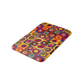 カンディンスキーモダンの正方形の円カラフル形 バスマット (アングル)