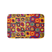 カンディンスキーモダンの正方形の円カラフル形 バスマット (正面)