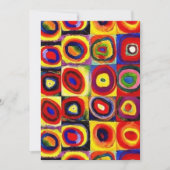 カンディンスキーモダンの正方形の円カラフル形 招待状 (正面)