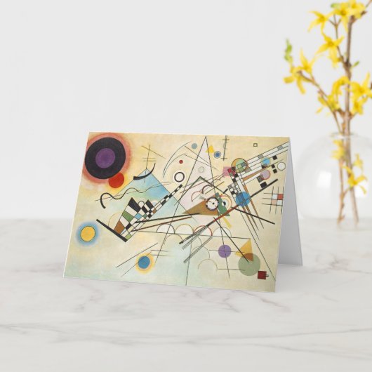 カンディンスキーモダンアブストラクト表現主義アートワーク カード (黄色い花)