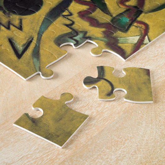 カンディンスキーモダンアブストラクト表現主義アートワーク ジグソーパズル (側面)