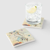 カンディンスキーモダンアブストラクト表現主義アートワーク ストーンコースター (横)