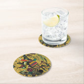 カンディンスキーモダンアブストラクト表現主義アートワーク ラウンドペーパーコースター (インサイチュ)