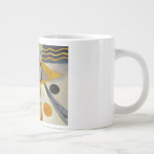 カンディンスキーモダン抽象芸術カラフルアートワーク ジャンボコーヒーマグカップ (右)