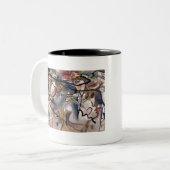 カンディンスキーモダン抽象芸術カラフルアートワーク ツートーンマグカップ (正面左)