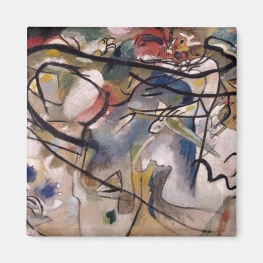 カンディンスキーモダン抽象芸術カラフルアートワーク マグネット (正面)