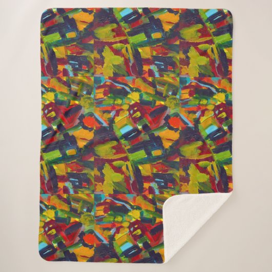 カンディンスキーモダン抽象芸術プロフェッショナル シェルパブランケット (正面)