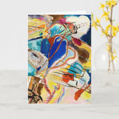 カンディンスキーモダン抽象芸術絵画のアートワーク カード (黄色い花)