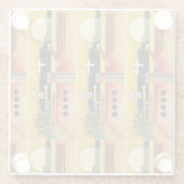 カンディンスキーモダン抽象芸術絵画のアートワーク ガラスコースター (裏面)