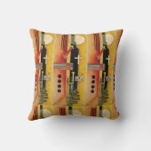 カンディンスキーモダン抽象芸術絵画のアートワーク クッション (裏面)