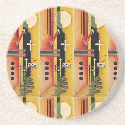 カンディンスキーモダン抽象芸術絵画のアートワーク コースター (正面)