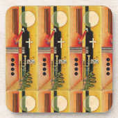 カンディンスキーモダン抽象芸術絵画のアートワーク コースター (正面)