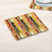 カンディンスキーモダン抽象芸術絵画のアートワーク スクエアペーパーコースター (アングル)