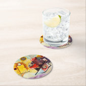 カンディンスキーレッドイエローブルー絵画抽象芸術 ラウンドペーパーコースター (インサイチュ)