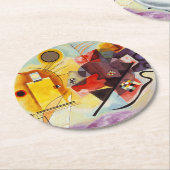 カンディンスキーレッドイエローブルー絵画抽象芸術 ラウンドペーパーコースター (アングル)