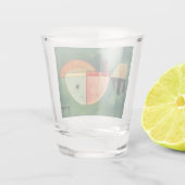 カンディンスキー上向き抽象芸術絵画ズグリーン ショットグラス (裏面)