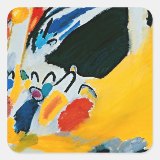 カンディンスキー印象IIIコンサート絵画抽象芸術 スクエアシール (正面)