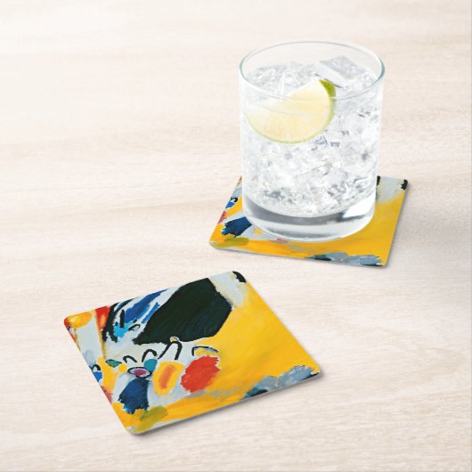 カンディンスキー印象IIIコンサート絵画抽象芸術 スクエアペーパーコースター (インサイチュ)