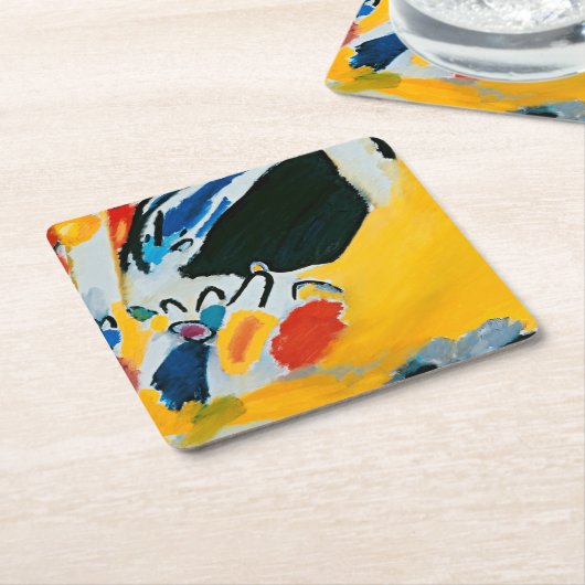 カンディンスキー印象IIIコンサート絵画抽象芸術 スクエアペーパーコースター (アングル)