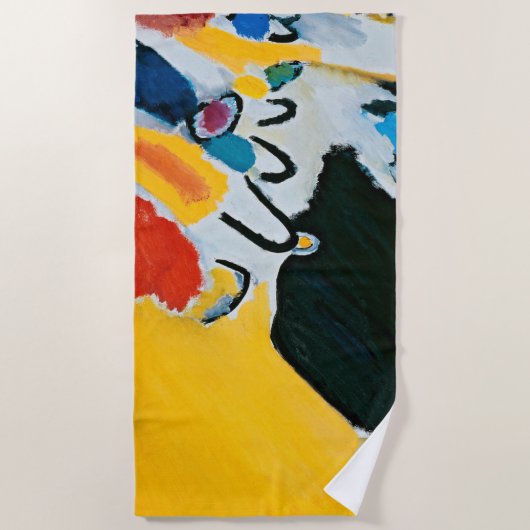 カンディンスキー印象IIIコンサート絵画抽象芸術 ビーチタオル (正面)