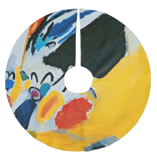 カンディンスキー印象IIIコンサート絵画抽象芸術 ブラッシュドポリエステルツリースカート (正面)