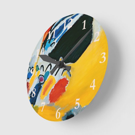 カンディンスキー印象IIIコンサート絵画抽象芸術 ラウンド壁時計 (傾斜)