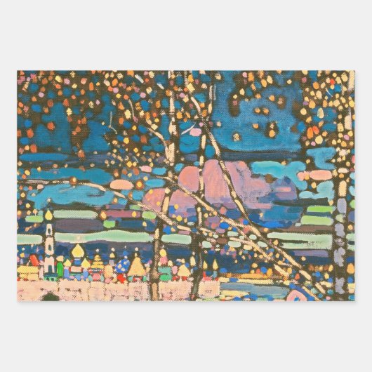 カンディンスキー印象IIIコンサート絵画抽象芸術 ラッピングペーパーシート (正面2)