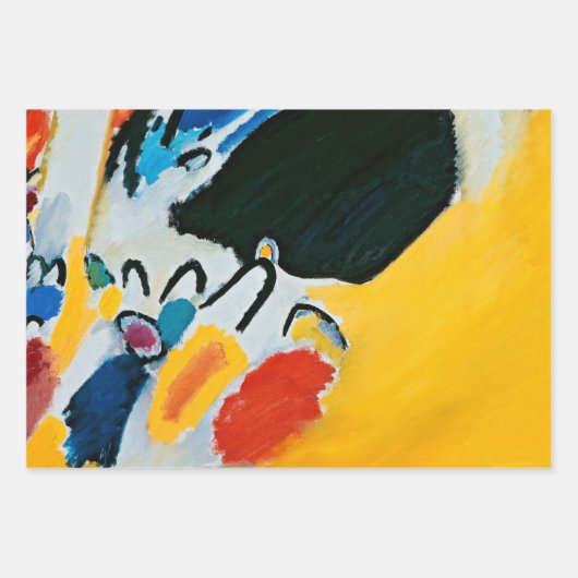 カンディンスキー印象IIIコンサート絵画抽象芸術 ラッピングペーパーシート (正面)