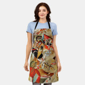 カンディンスキー合成絵画抽象芸術 エプロン (着用した状態)
