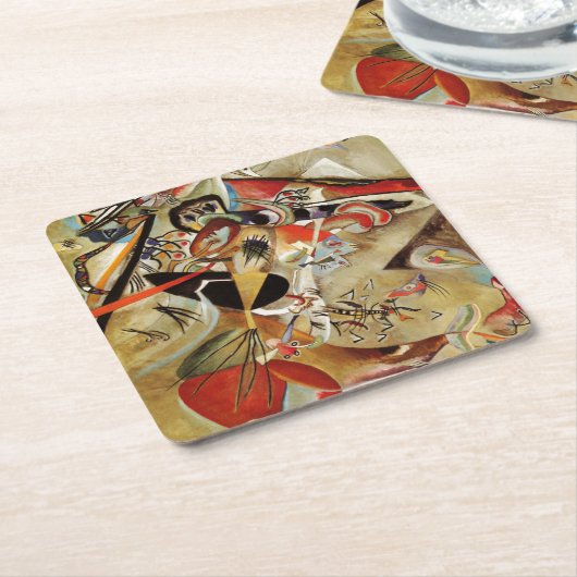 カンディンスキー合成絵画抽象芸術 スクエアペーパーコースター (アングル)